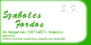 szabolcs fordos business card